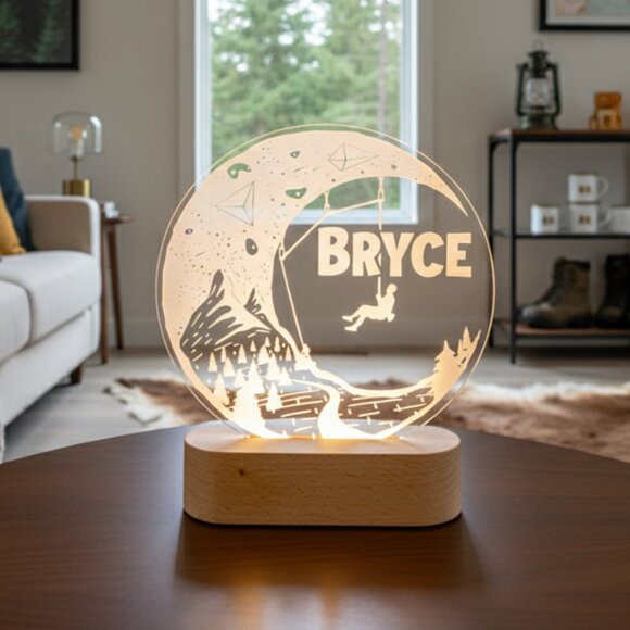 Personalized Rock Climber LED Night Light – Cool Room Decor for Climbers - Picture 8 of 8